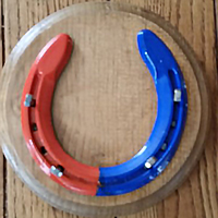 OrangeandBlueonOakCircle