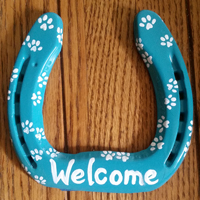 WelcomeTurquoisewithWhitePawPrints